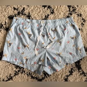 J.Crew Light Blue Printed Women’s Pj/Lounge  Shorts Size XL
